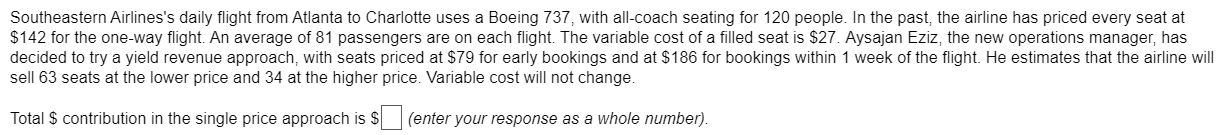 Southeastern Airlines's daily flight from Atlanta