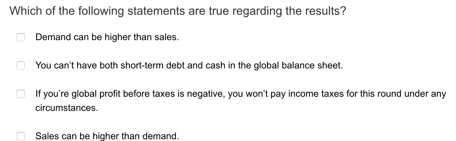 Which of the following statements are true