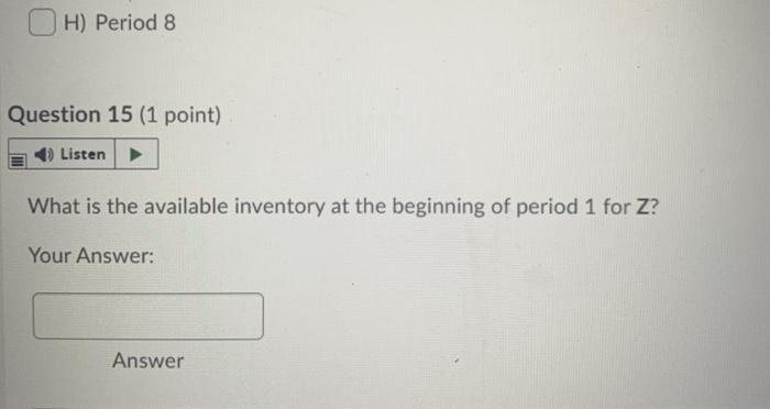 Use the following inventory information for the