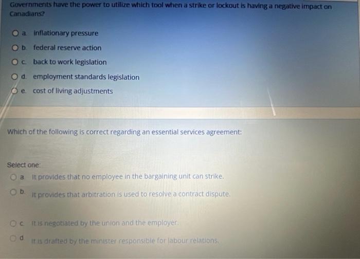 labour relation Governments have the power to