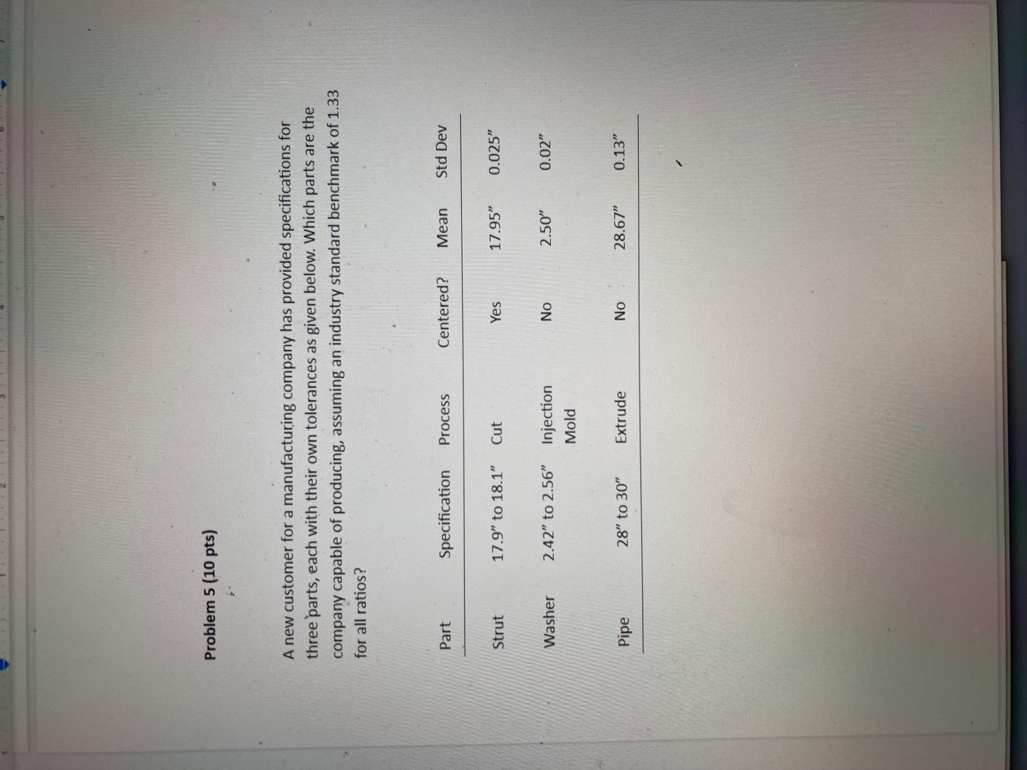 Problem 5 (10 pts) A new customer for a