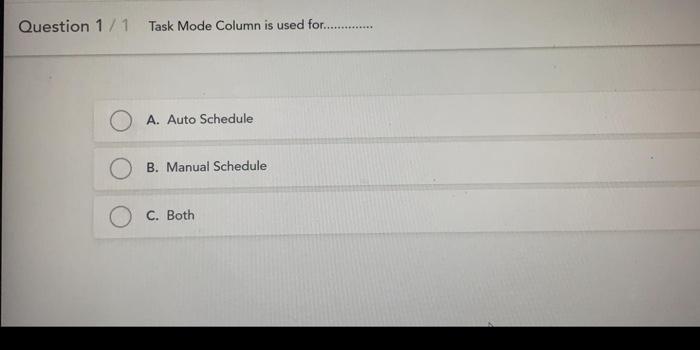Question 1/1 1. In a Project WBS Codes are given
