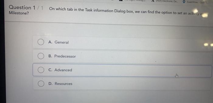 Question 1/1 1. In a Project WBS Codes are given