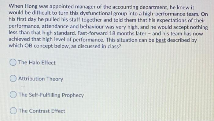 When Hong was appointed manager of the accounting