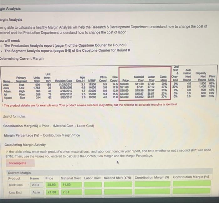 Bin Analysis argin Analysis eing able to