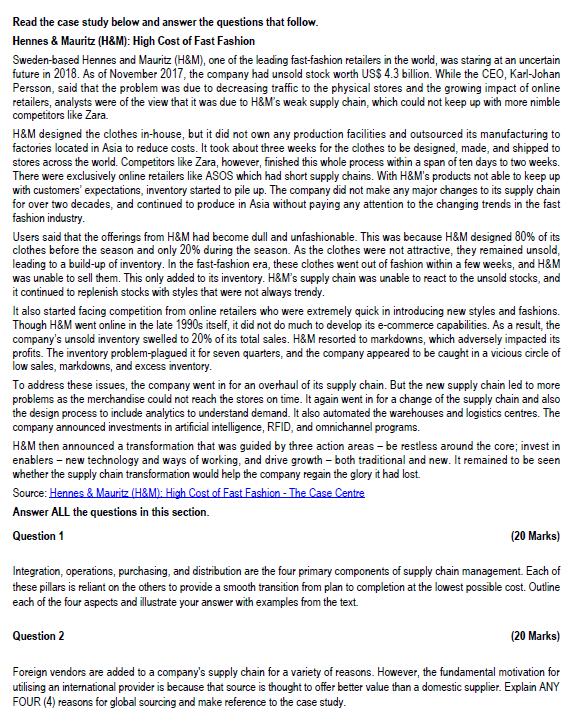 Read the case study below and answer the