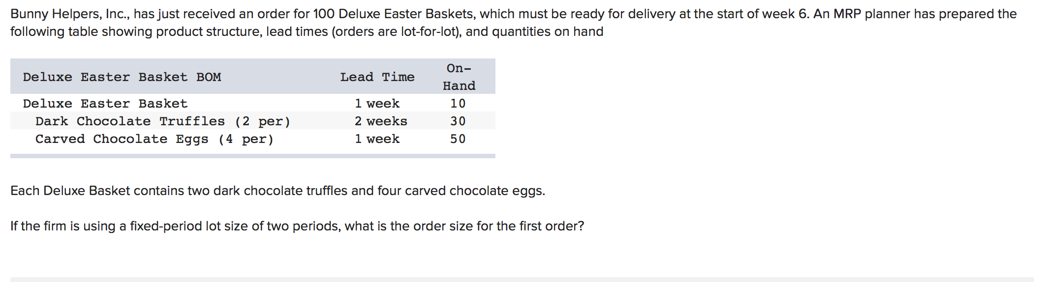 please show steps The following table lists the