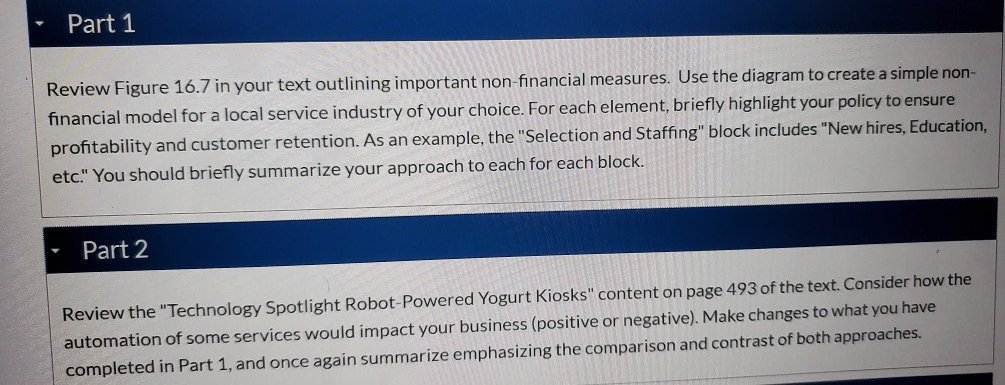 Business management question. Answer part 2 using