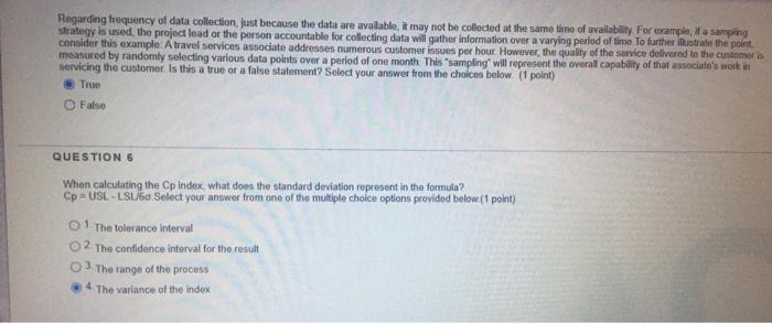 Regarding frequency of data collection, just