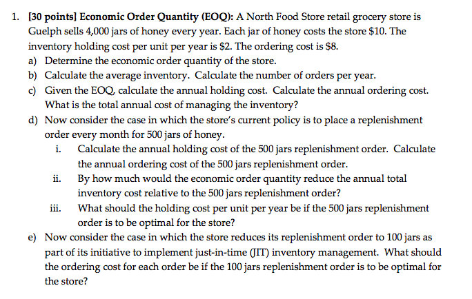 Please answer D and E 1. [30 points] Economic