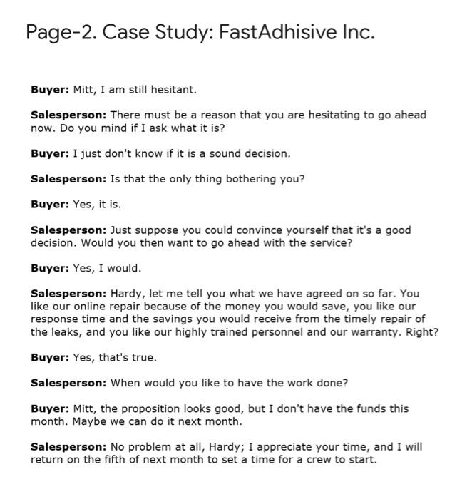 Case Study: FastAdhisive Inc. A Multiple- Close