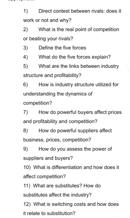 1) Direct contest between rivals: does it work or