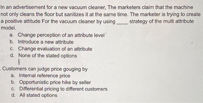 for consumer behavior class: In an advertisement
