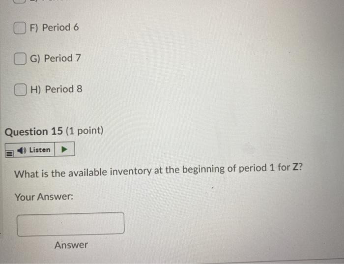 Use the following inventory information for the