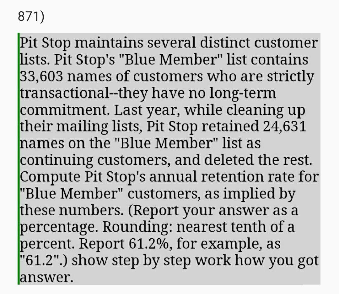 I need the answer as soon as possible 871) - Pit