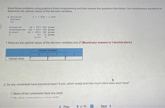 Solve these problems using graphical linear