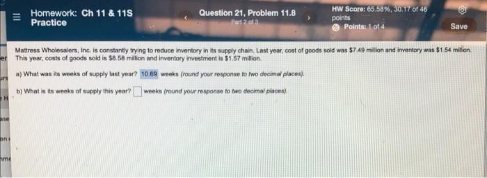 Homework: Ch 11 & 118 Practice Question 21.