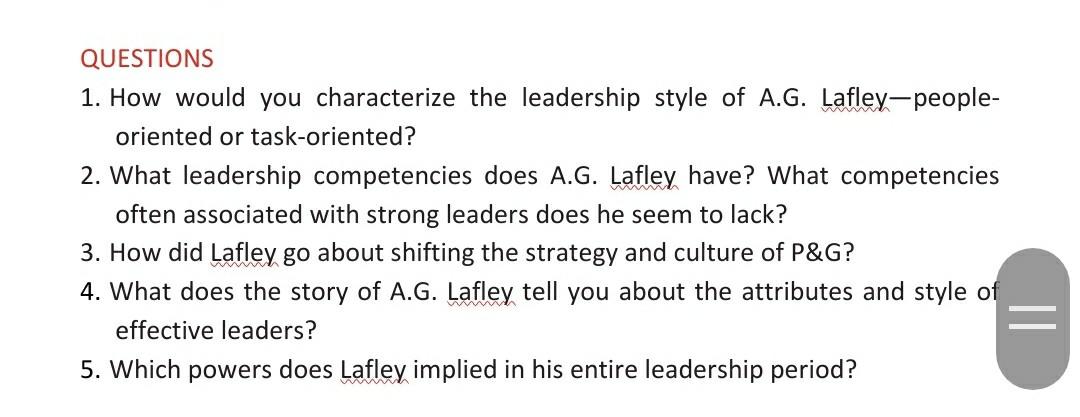 Case 3 MGT 211 A. G. LAFLEY On the day that A.G.