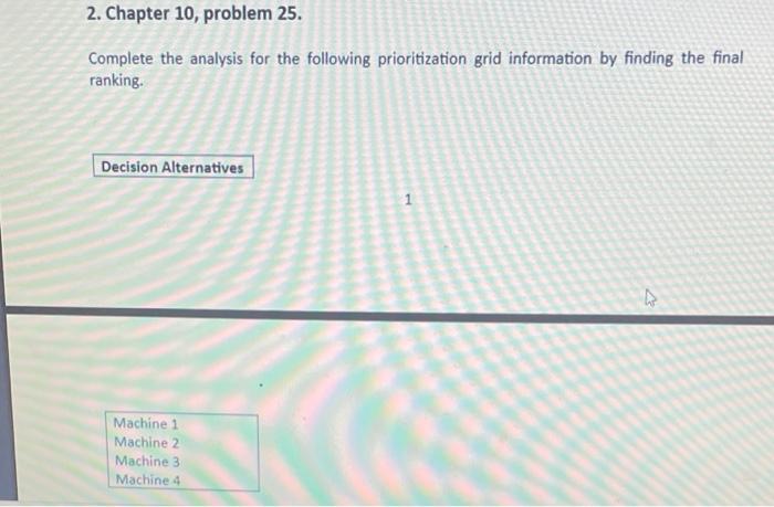 2. Chapter 10, problem 25. Complete the analysis