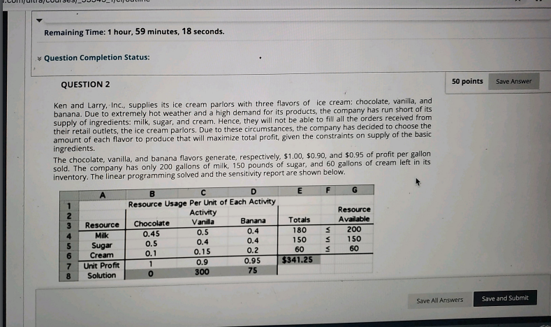 Remaining Time: 1 hour, 59 minutes, 18 seconds.