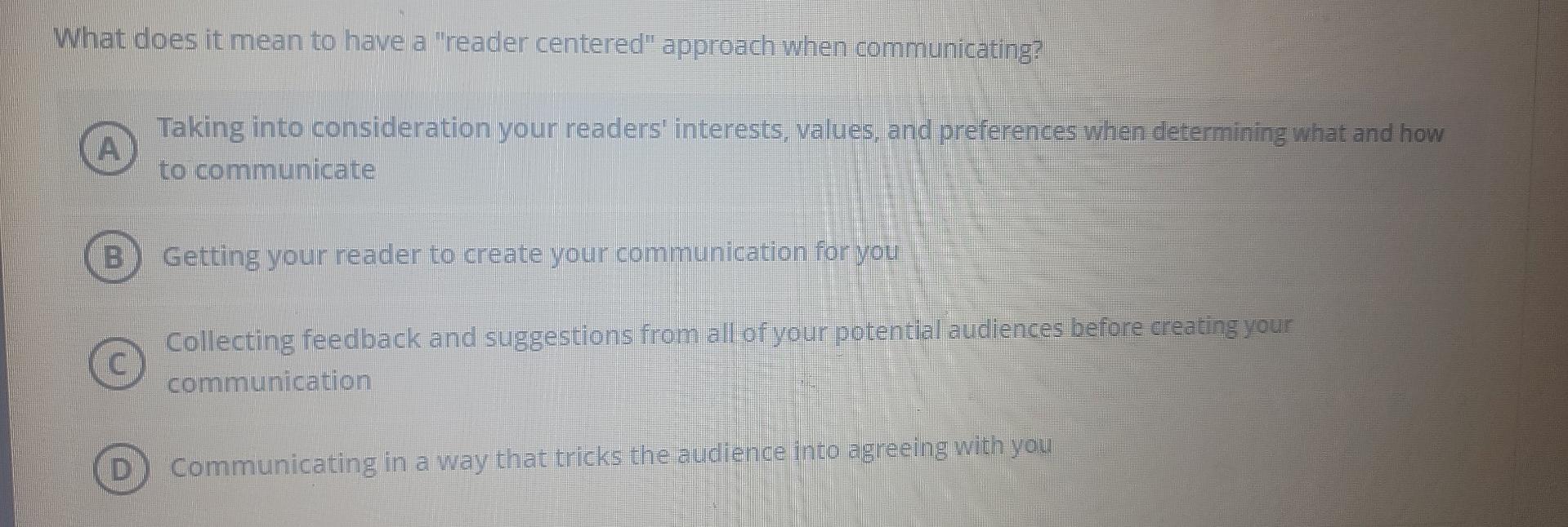 What does it mean to have a "reader centered"