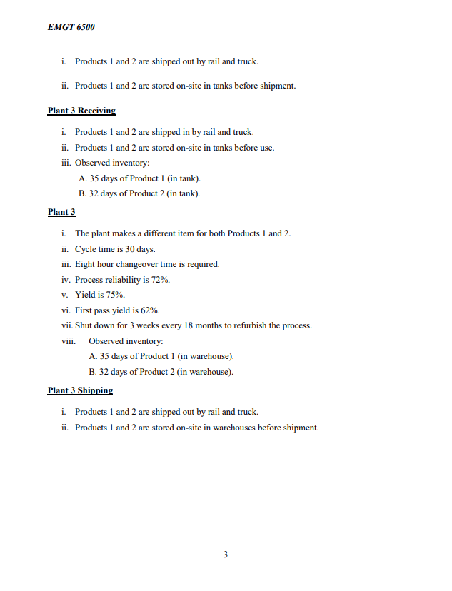 Consider the manufacturing system description