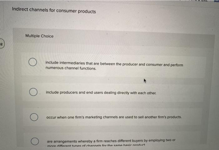 JUC Indirect channels for consumer products