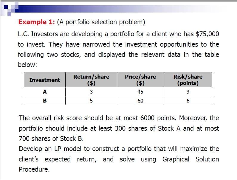 Solve the question in GAMS Model Example 1: (A