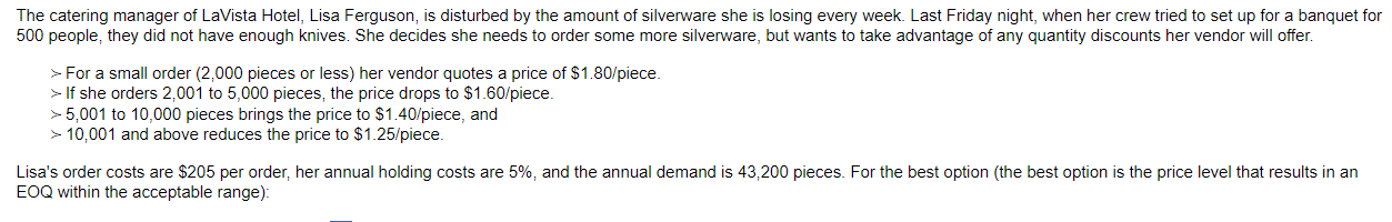 a) What is the optimum ordering quantity? b) What