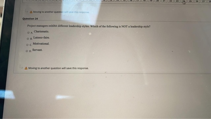 Moving to another question will save this