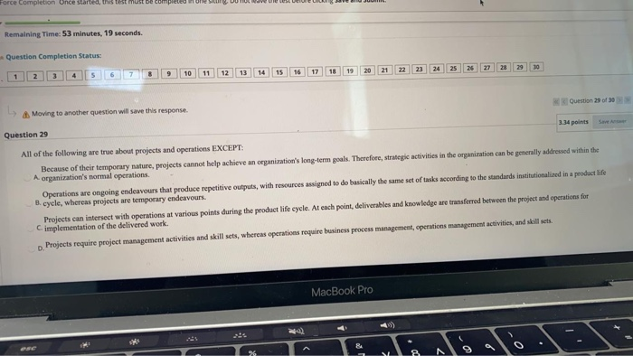 Moving to another question will save this