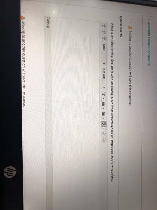 Once started this test must be completed in one