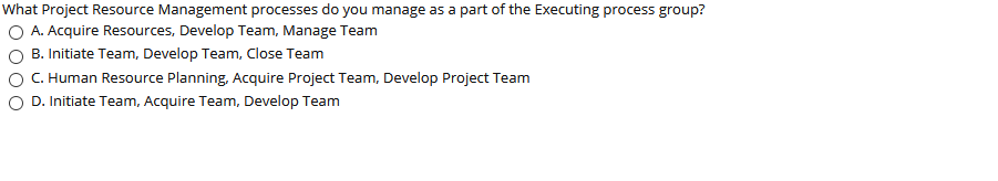What Project Resource Management processes do you