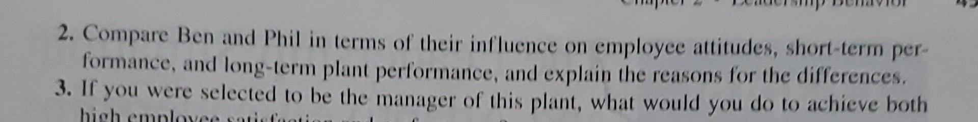 2. Compare Ben and Phil in terms of their