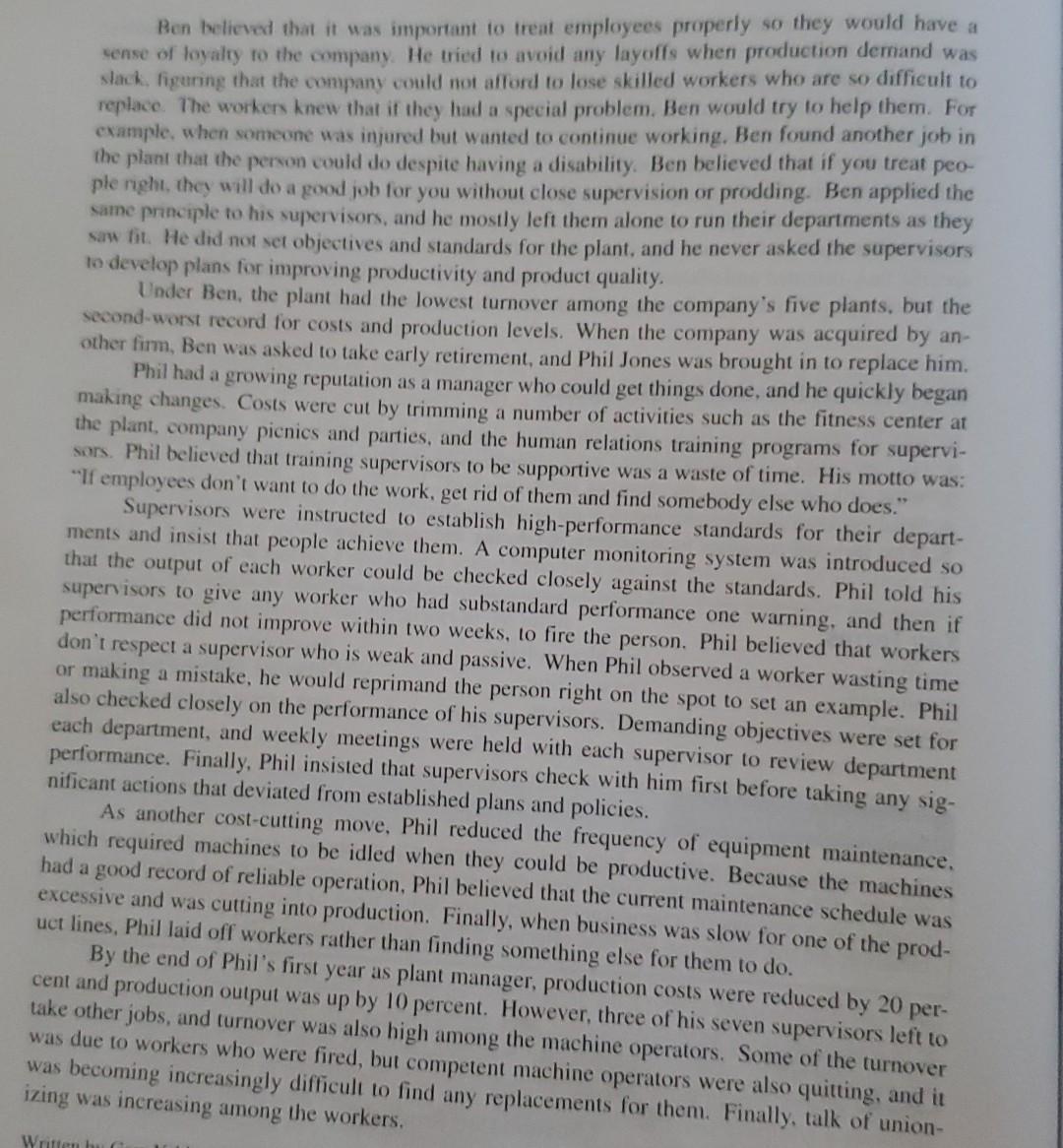 2. Compare Ben and Phil in terms of their