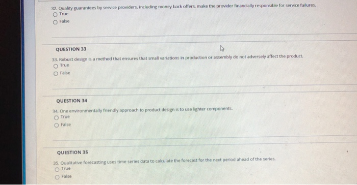 32. Quality guarantees by service providers,