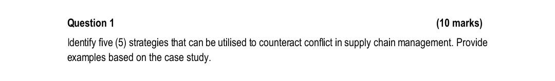 Question 1 (10 marks) Identify five (5)