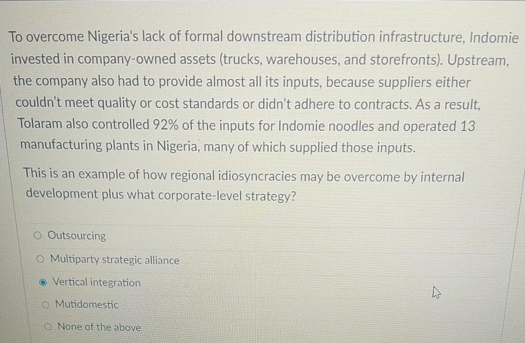 This one I had put "A" and it was wrong. Tolaram