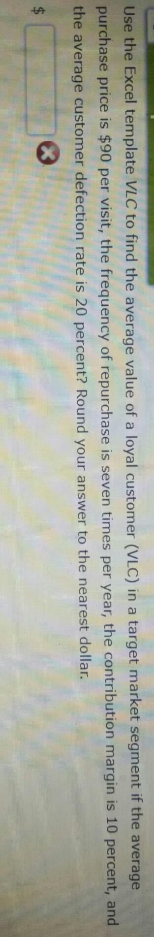 Use the Excel template VLC to find the average