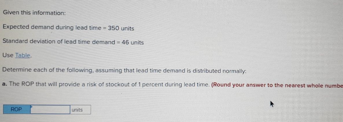 ch 12.2 Given this information: Expected demand