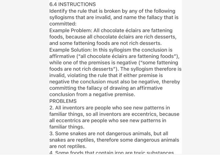 6.4 INSTRUCTIONS Identify the rule that is broken