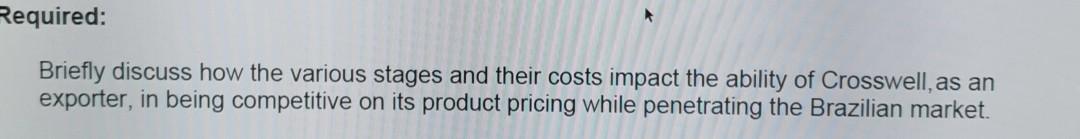 20 marks please help CIF = FAS + Freight + Export