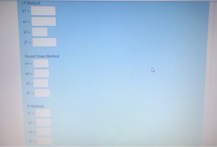 Solve the following model using linear