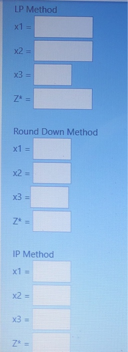 Solve the following model using linear