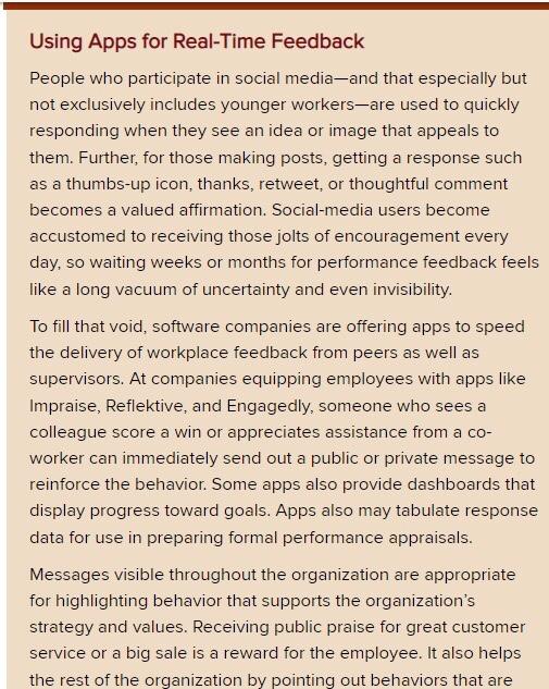 Using Apps for Real-Time Feedback People who