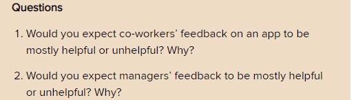 Using Apps for Real-Time Feedback People who