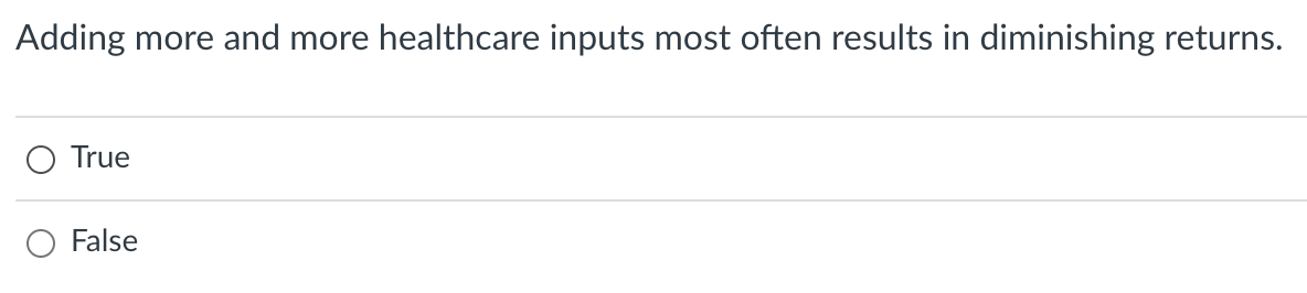 Adding more and more healthcare inputs most often