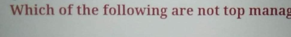 Which of the following are not top manag Question