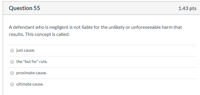 55 Question 55 1.43 pts A defendant who is