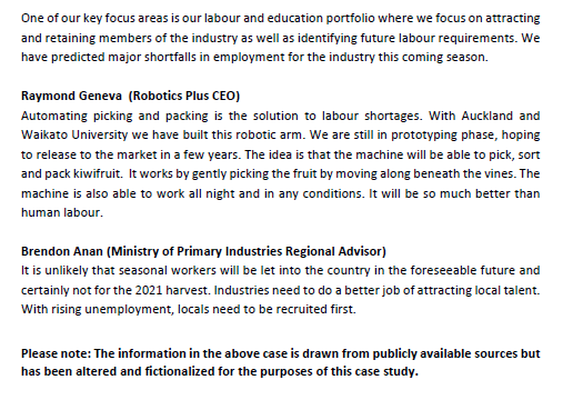 Question 4: Using comments from the case below to